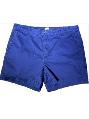 A New Day Navy Blue Stretch Chino Shorts Size 16